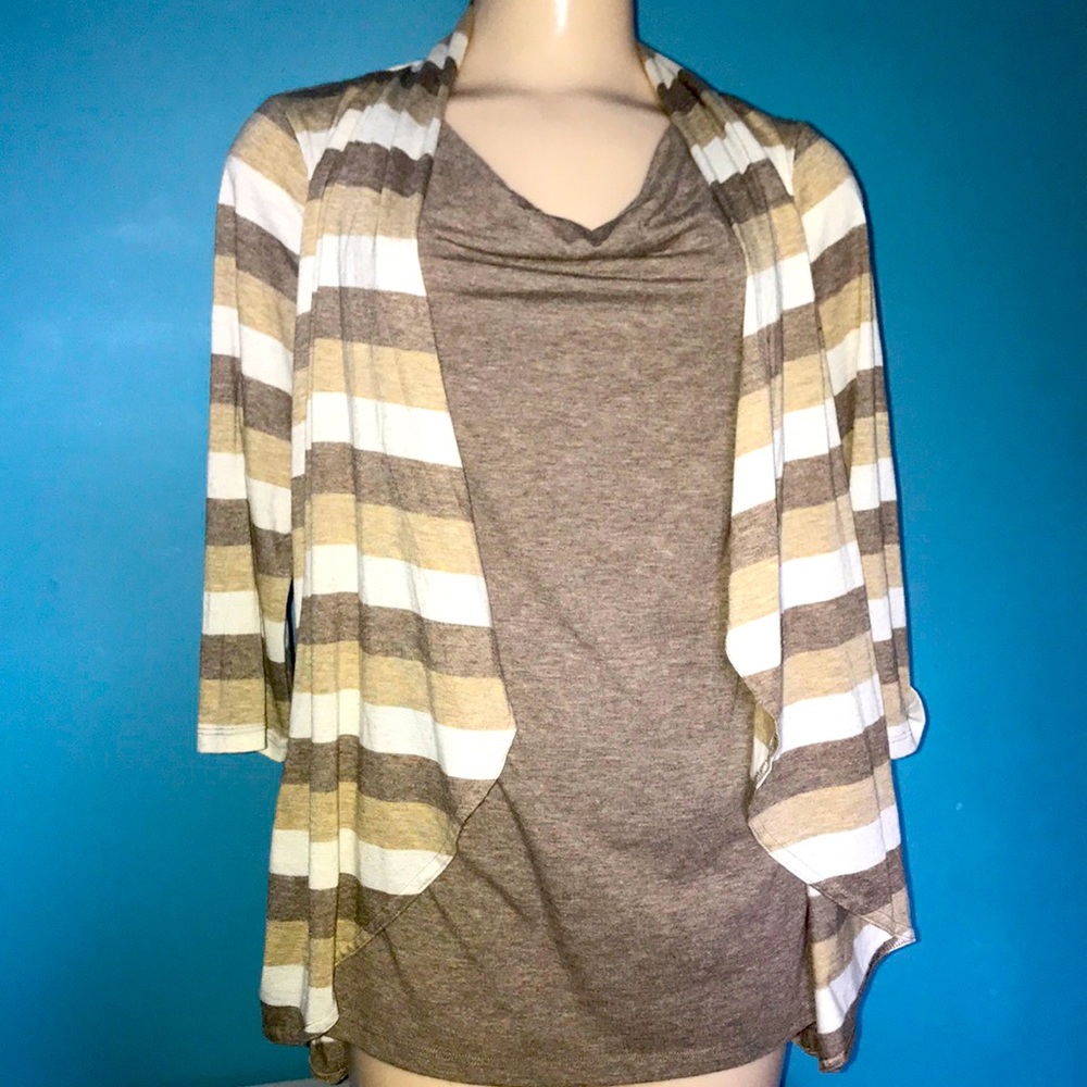 Croft & Barrow Attached Top and Cardigan Size S
